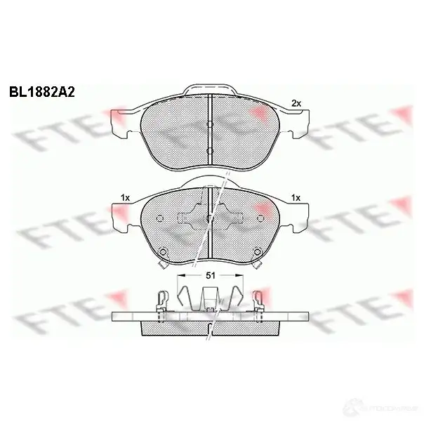 Тормозные колодки дисковые, комплект FTE BL1882A2 2399 6 23998 604975 изображение 0