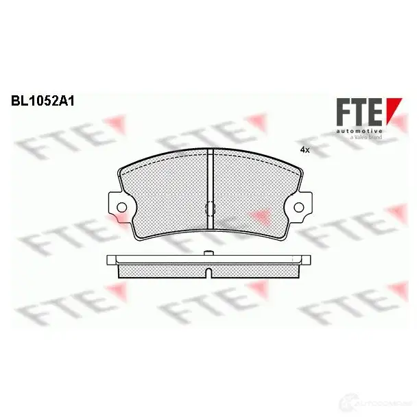 Тормозные колодки, комплект FTE 202 93 07U0RQ bl1052a1 604097 изображение 0