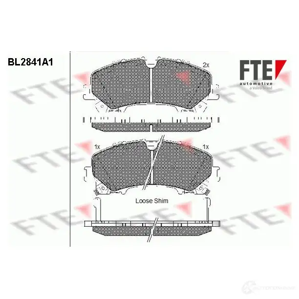 Тормозные колодки дисковые, комплект FTE 2591 0 606042 BL2841A1 25911 изображение 0