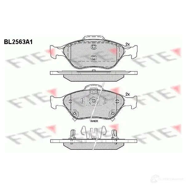 Тормозные колодки дисковые, комплект FTE 24022 23 202 605735 BL2563A1 изображение 0