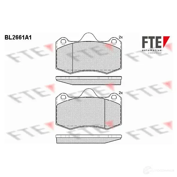 Тормозные колодки дисковые, комплект FTE 605846 2034 5 BL2661A1 20492 изображение 0