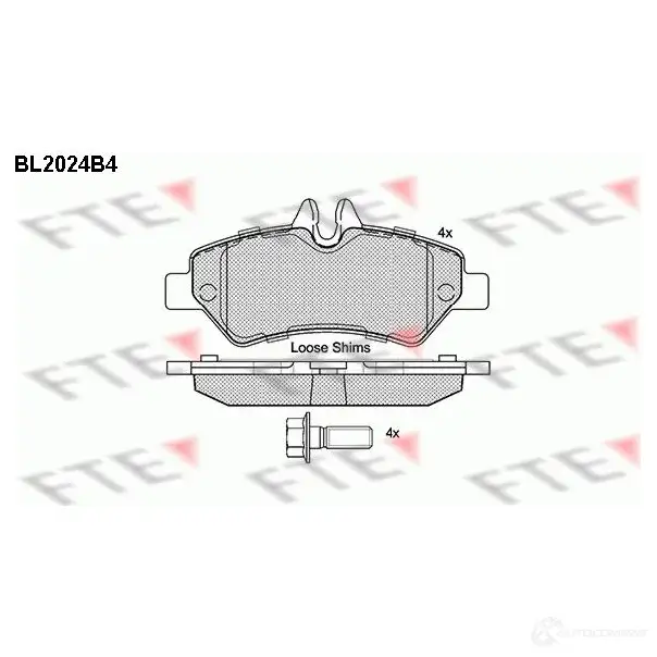 Тормозные колодки дисковые, комплект FTE 29 190 YPKPC6X BL2024B4 605155