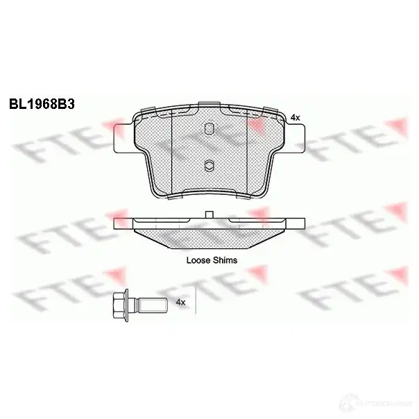 Тормозные колодки дисковые, комплект FTE BL1968B3 D1071-7976 605093 242 60 изображение 0