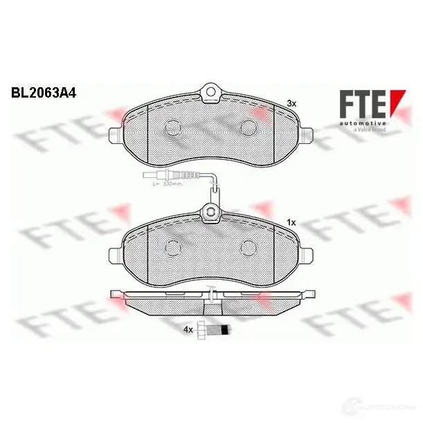 Тормозные колодки дисковые, комплект FTE BL2063A4 24596 24 595 605193 изображение 0