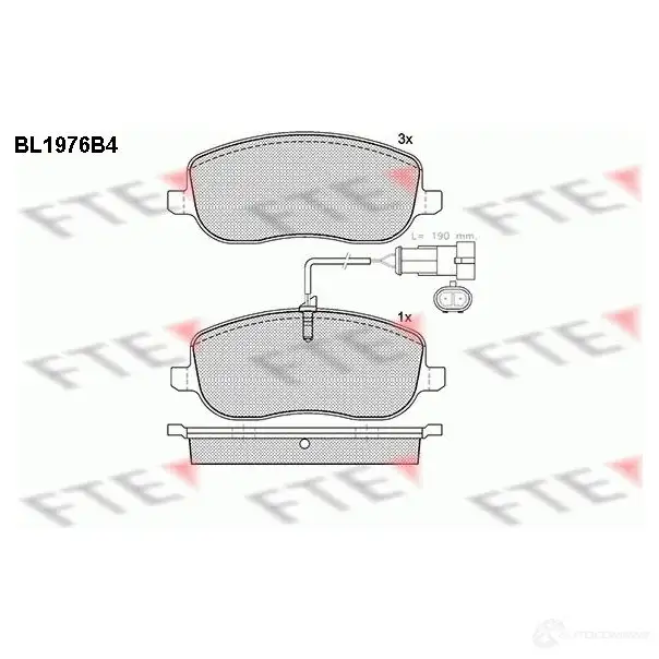 Тормозные колодки дисковые, комплект FTE 605107 2 0261 BL1976B4 24294