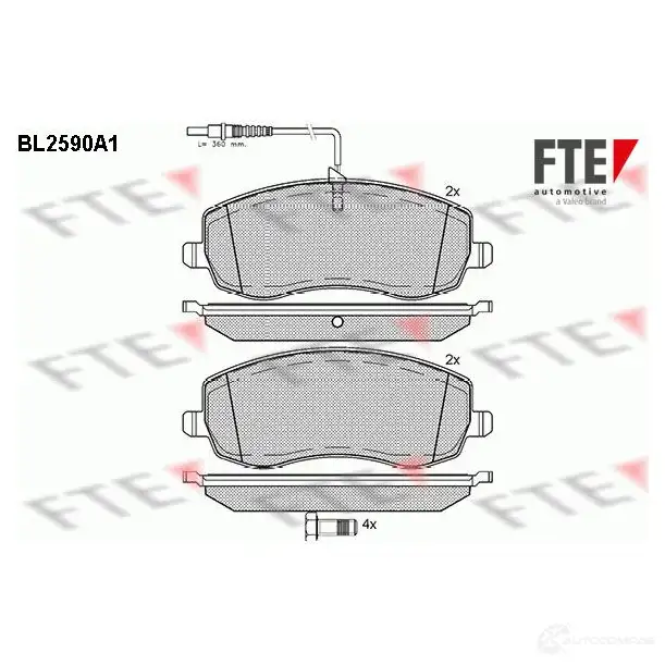 Тормозные колодки дисковые, комплект FTE 605766 2483 9 BL2590A1 24840