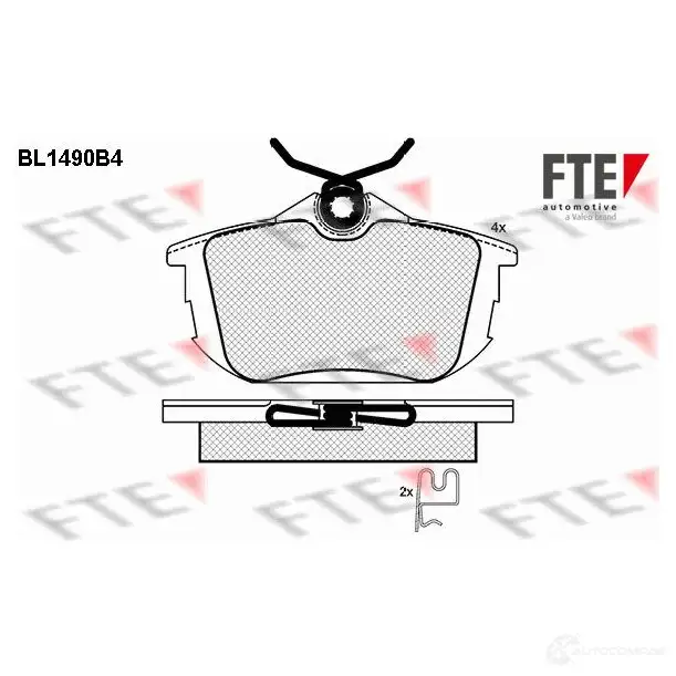 Тормозные колодки дисковые, комплект FTE BL1490B4 21861 2186 0 604567
