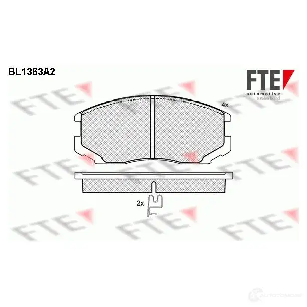 Тормозные колодки дисковые, комплект FTE 604426 21 650 BL1363A2 D602-7483