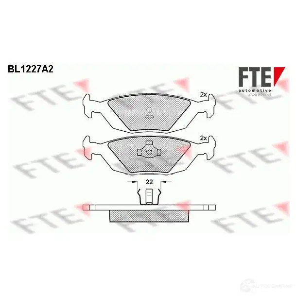 Тормозные колодки дисковые, комплект FTE 21090 BL1227A2 2108 9 604265 изображение 0