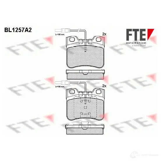 Тормозные колодки дисковые, комплект FTE 211 79 604299 BL1257A2 21289