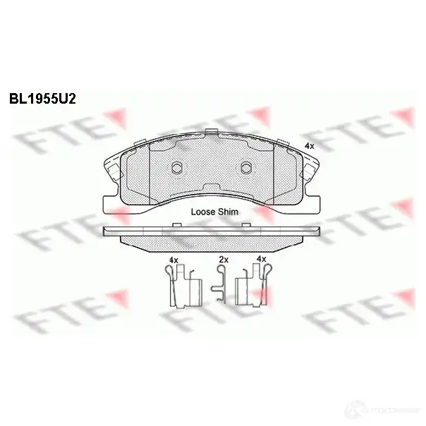 Тормозные колодки дисковые, комплект FTE BL1955U2 605079 D945-7846 240 83