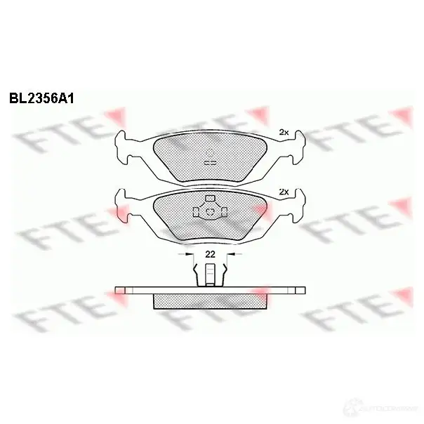 Тормозные колодки дисковые, комплект FTE 605500 21090 BL2356A1 2 1089 изображение 0