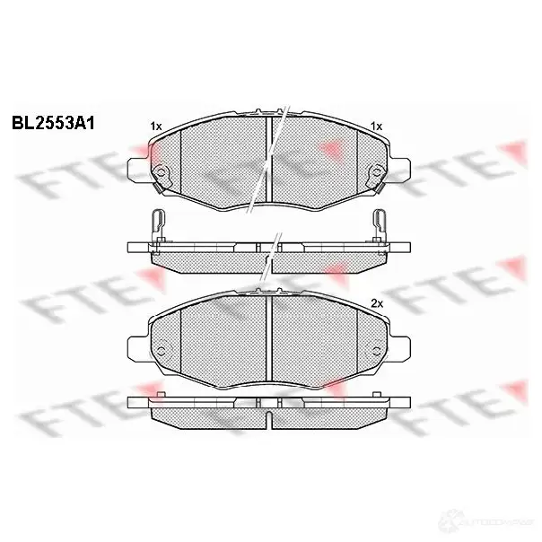 Тормозные колодки дисковые, комплект FTE 2 4523 24633 BL2553A1 605725