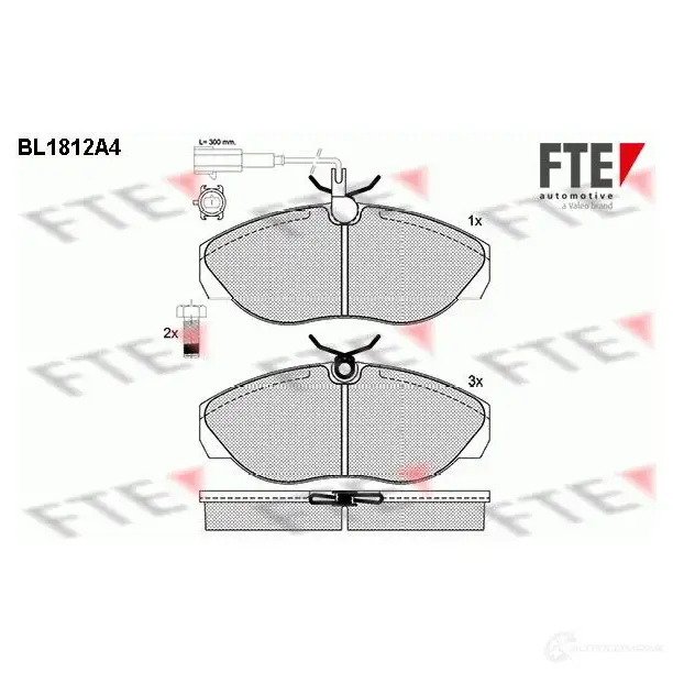 Тормозные колодки дисковые, комплект FTE 21 627 604877 BL1812A4 21797 изображение 0