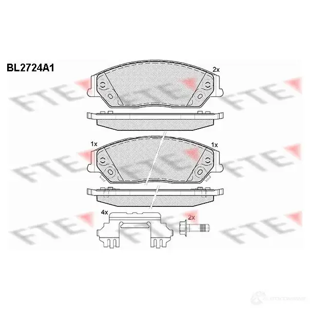 Тормозные колодки дисковые, комплект FTE BL2724A1 25611 605914 256 10
