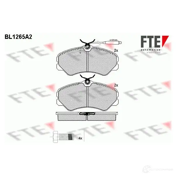Тормозные колодки, комплект FTE 21066 bl1265a2 210 60 604312