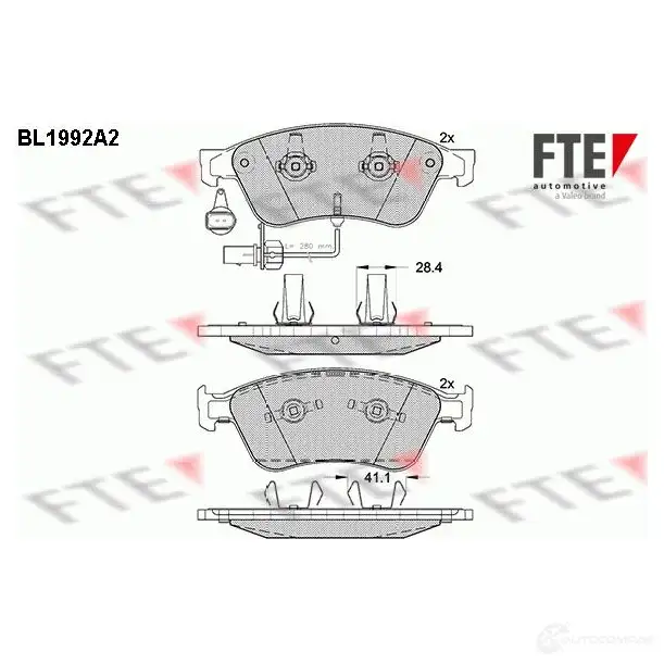 Тормозные колодки дисковые, комплект FTE 23 682 23683 605122 BL1992A2
