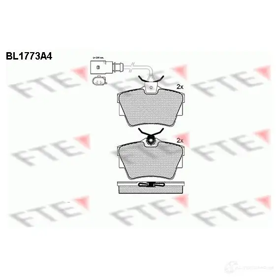 Тормозные колодки дисковые, комплект FTE BL1773A4 604826 2398 0 E6BG3V изображение 0