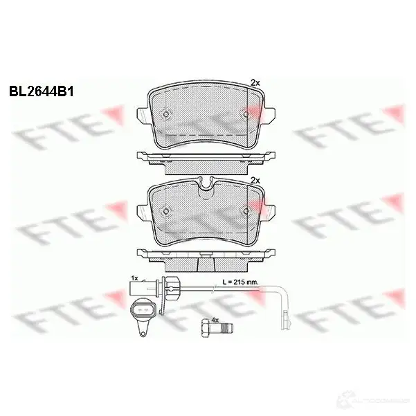 Тормозные колодки дисковые, комплект FTE 2 4606 605826 BL2644B1 25214 изображение 0