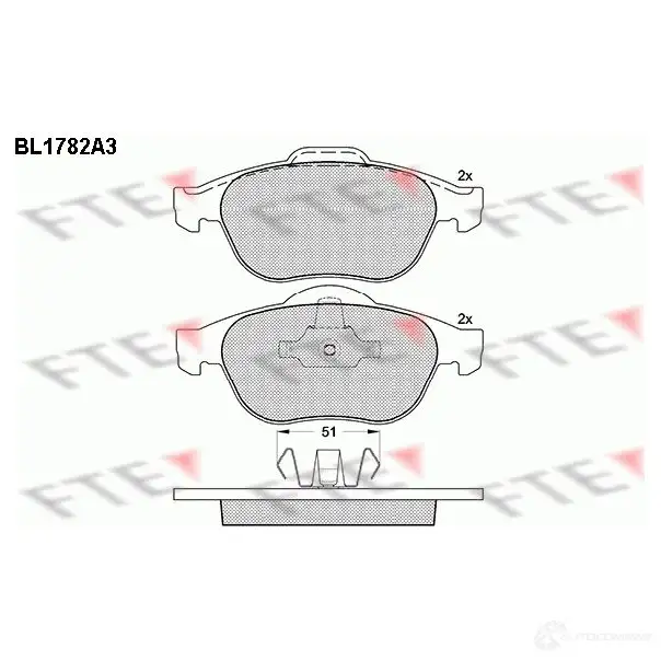 Тормозные колодки дисковые, комплект FTE 232 45 23246 604838 BL1782A3