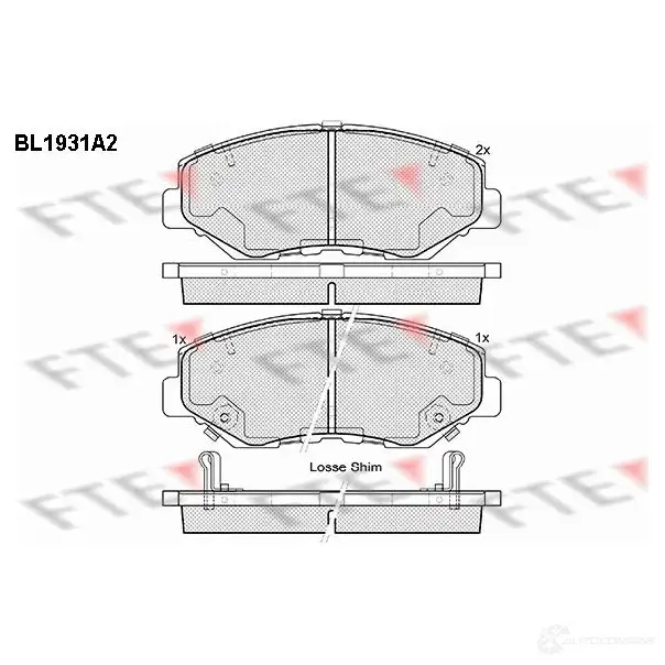 Тормозные колодки дисковые, комплект FTE 605038 2385 6 23868 BL1931A2 изображение 0