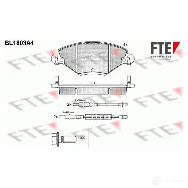 Тормозные колодки дисковые, комплект FTE 604865 23277 23 274 BL1803A4 изображение 0