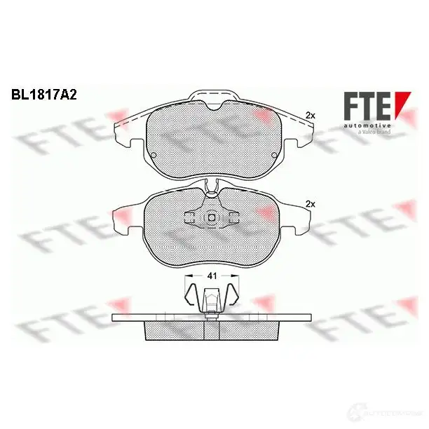 Тормозные колодки дисковые, комплект FTE 23403 604884 23 402 BL1817A2