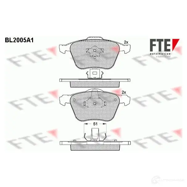 Тормозные колодки дисковые, комплект FTE 23591 605133 BL2005A1 2 3590 изображение 0