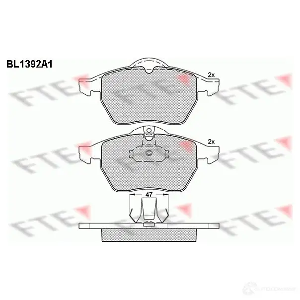 Тормозные колодки дисковые, комплект FTE 2 0676 604463 BL1392A1 21828 изображение 0