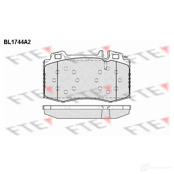Тормозные колодки дисковые, комплект FTE 23 045 23271 604770 BL1744A2