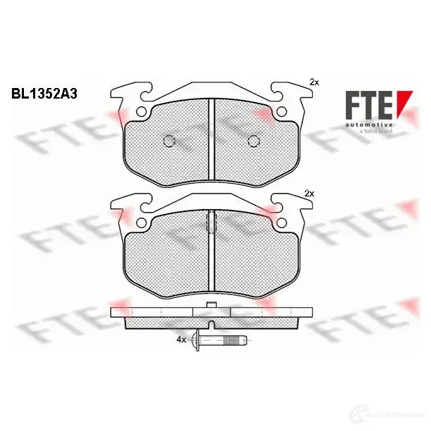 Тормозные колодки дисковые, комплект FTE 21 597 BL1352A3 604415 21600