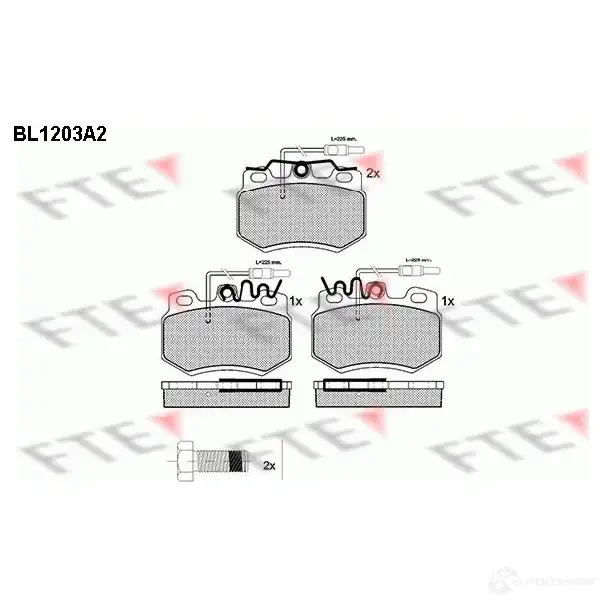 Тормозные колодки дисковые, комплект FTE 21022 2 0989 BL1203A2 604241