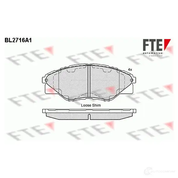 Тормозные колодки дисковые, комплект FTE D1523-8731 252 46 BL2716A1 605904 изображение 0