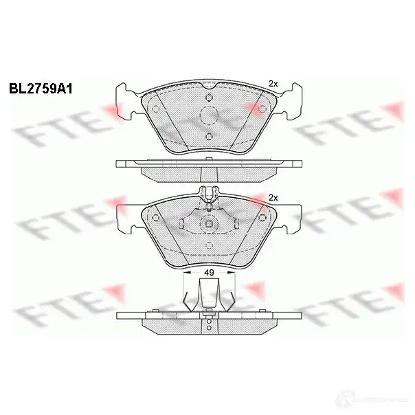 Тормозные колодки, комплект FTE 21 670 21794 bl2759a1 605952 изображение 0