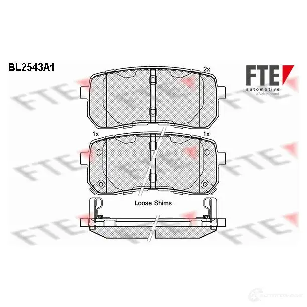 Тормозные колодки дисковые, комплект FTE 2 4599 24600 BL2543A1 605710 изображение 0