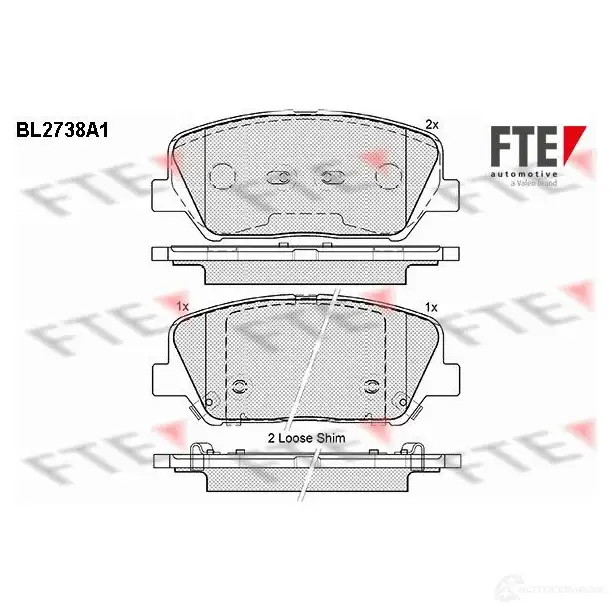 Тормозные колодки дисковые, комплект FTE 25726 24 915 605928 BL2738A1 изображение 0