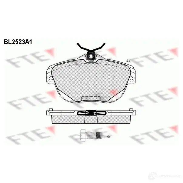 Тормозные колодки дисковые, комплект FTE 2 4462 Y506Y BL2523A1 605687