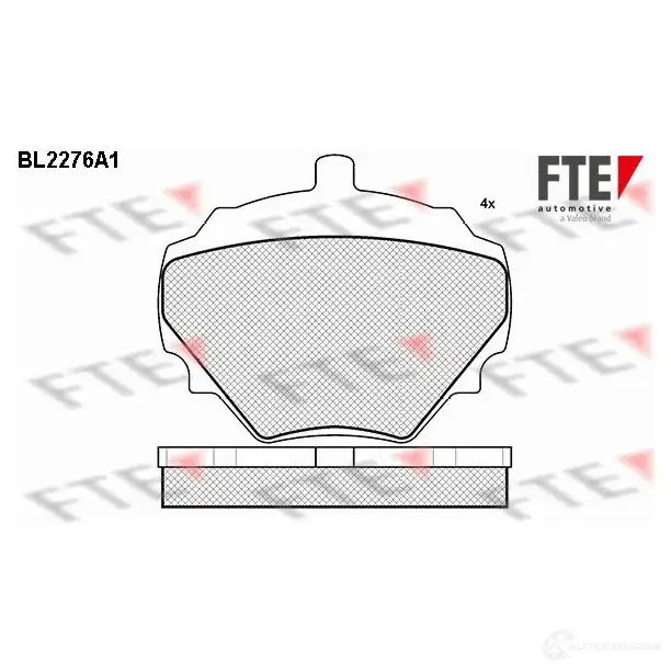 Тормозные колодки дисковые, комплект FTE BL2276A1 605431 2034 4 D518-7399 изображение 0