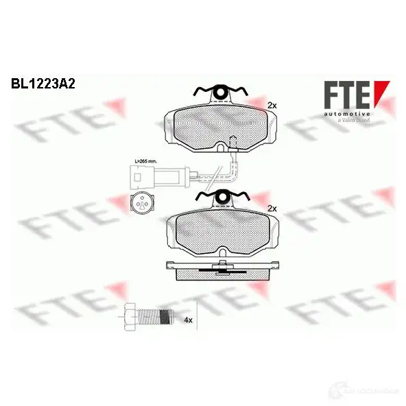 Тормозные колодки дисковые, комплект FTE 604262 20981 2 0980 BL1223A2 изображение 0