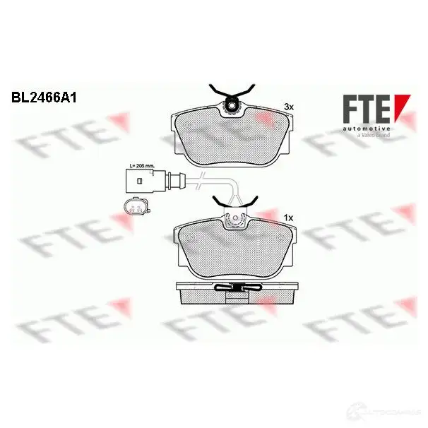 Тормозные колодки дисковые, комплект FTE BL2466A1 605622 23224 2 3223 изображение 0
