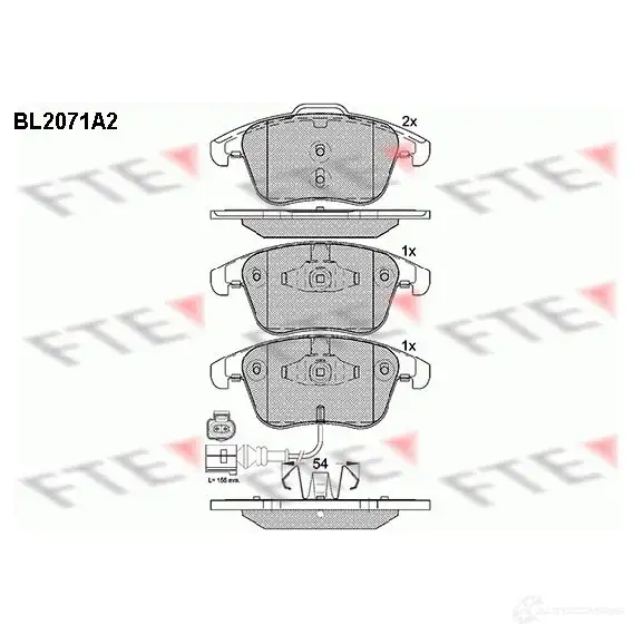 Тормозные колодки дисковые, комплект FTE 24333 BL2071A2 605203 243 32 изображение 0