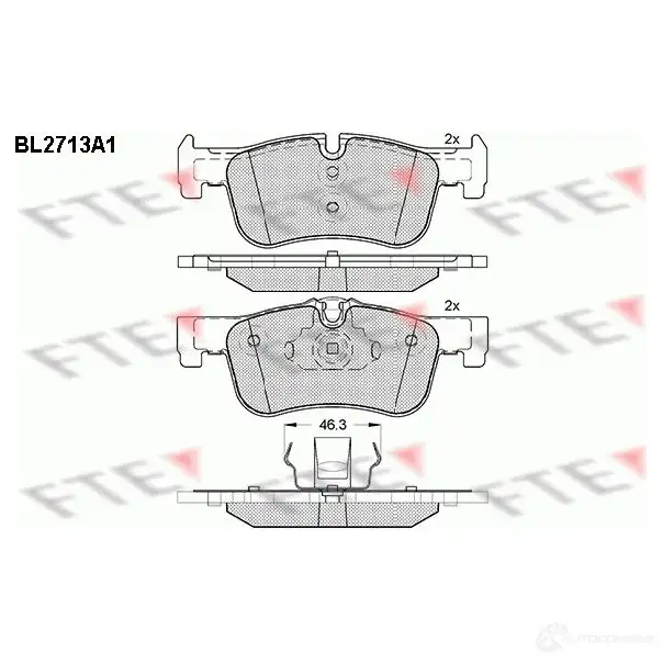 Тормозные колодки дисковые, комплект FTE BL2713A1 2501 3 605901 25014 изображение 0