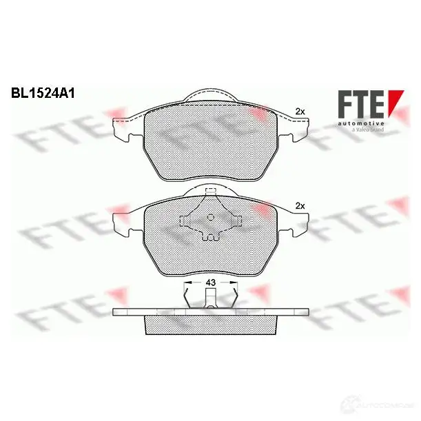 Тормозные колодки дисковые, комплект FTE 2 0676 604591 21911 BL1524A1 изображение 0