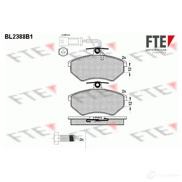 Тормозные колодки, комплект FTE 2 0167 bl2388b1 605538 20168 изображение 0