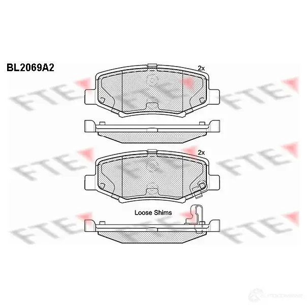 Тормозные колодки дисковые, комплект FTE 24603 BL2069A2 605200 2460 2 изображение 0