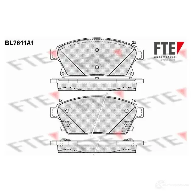 Тормозные колодки дисковые, комплект FTE 605788 BL2611A1 2 5079 25080 изображение 0