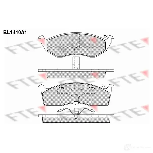 Тормозные колодки дисковые, комплект FTE 23044 2 3043 604483 BL1410A1 изображение 0