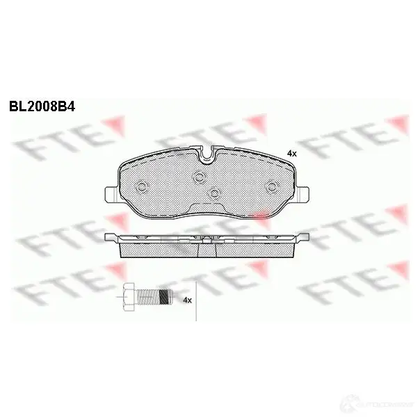 Тормозные колодки дисковые, комплект FTE 605136 2 4191 BL2008B4 D1098-8202 изображение 0
