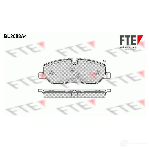 Тормозные колодки дисковые, комплект FTE 605135 24 191 BL2008A4 D1098-8202 изображение 0