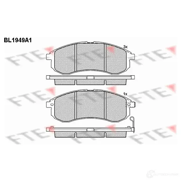 Тормозные колодки дисковые, комплект FTE BL1949A1 23880 23 879 605071